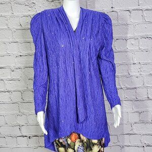 Lerners Vintage Blue Rhinestone Cover Up, Women's 14